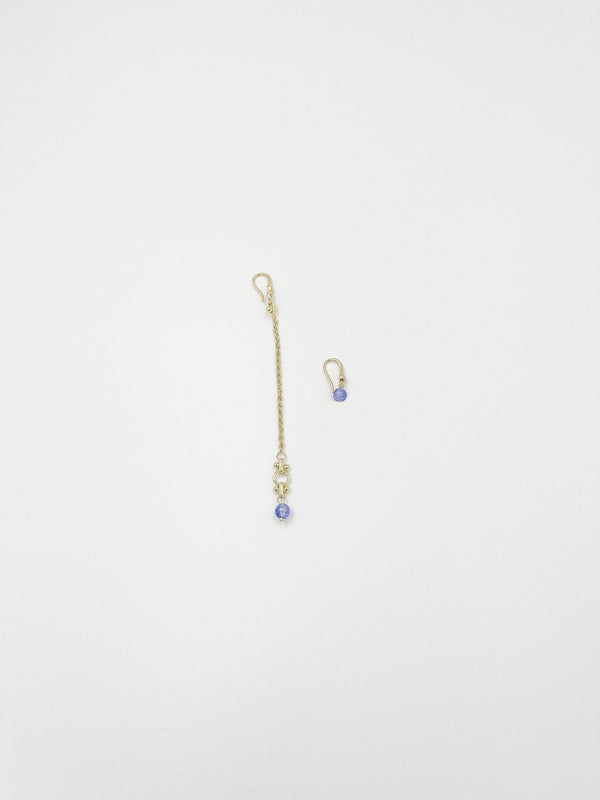 Blue Ornament 18-Karat Gold-Plated Brass Earrings - ELLY