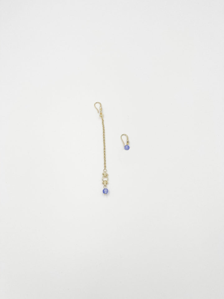 Blue Ornament 18-Karat Gold-Plated Brass Earrings - ELLY