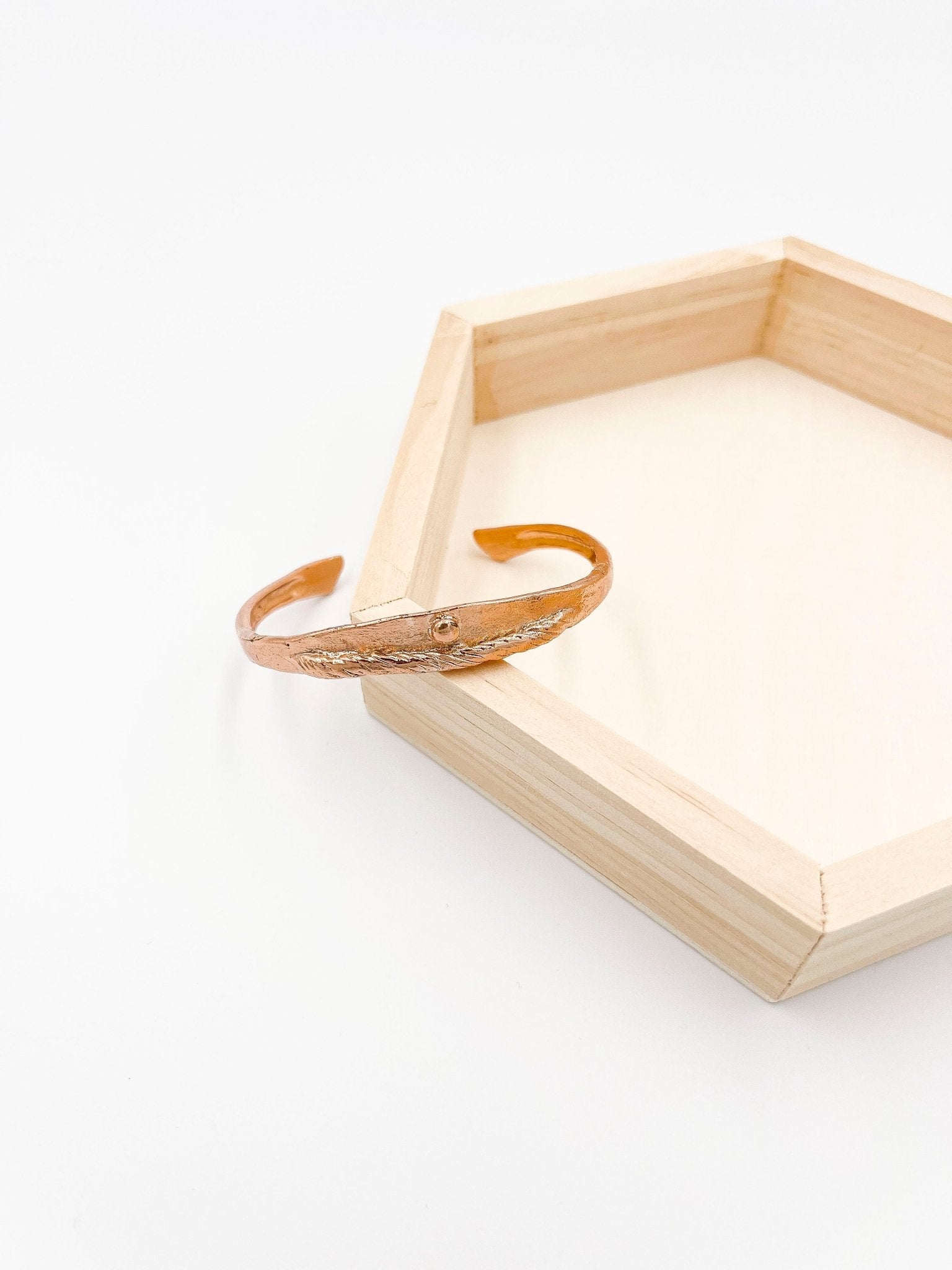 Copper bracelet coated in rose gold rhodium - ELLY