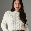 Cream Short Knit Sweater - ELLY