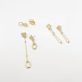 Earring Set, 18 karat gold plated - ELLY