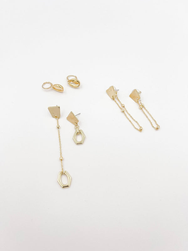 Earring Set, 18 karat gold plated - ELLY