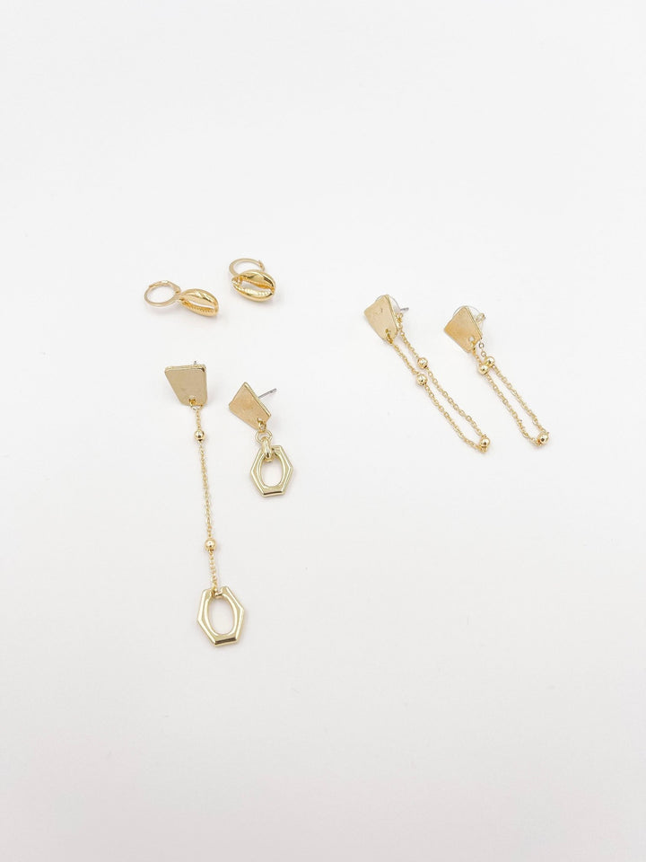 Earring Set, 18 karat gold plated - ELLY