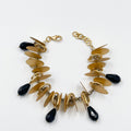 Gold Leaf Bracelet Featuring Preciosa Czech Crystals - ELLY