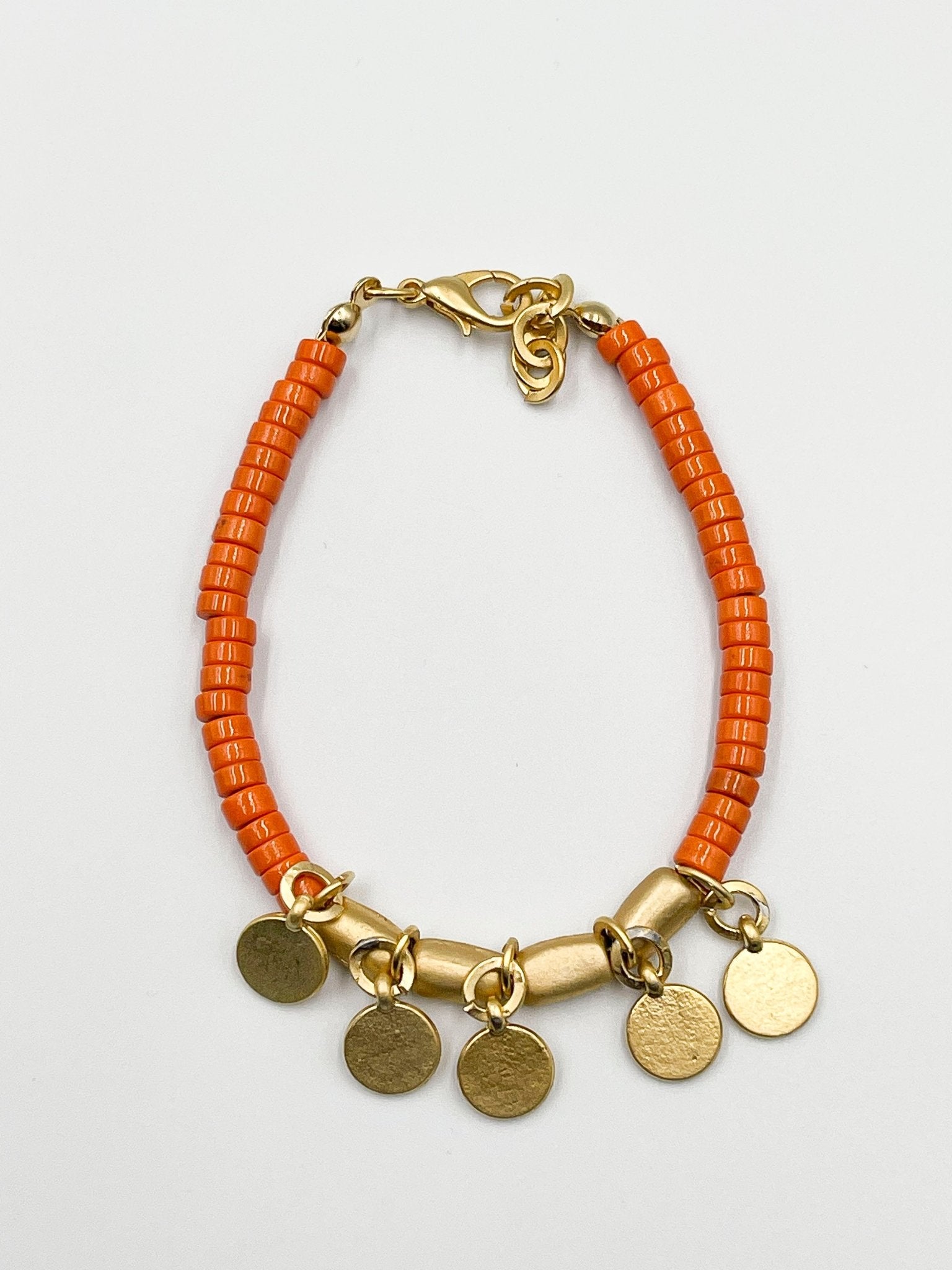 Gold plated 18 karat lab colored stone bracelet - ELLY