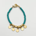 Gold plated 18 karat lab colored stone bracelet - ELLY