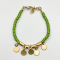 Gold plated 18 karat lab colored stone bracelet - ELLY