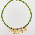 Gold plated 18 karat lab colored stone necklace - ELLY