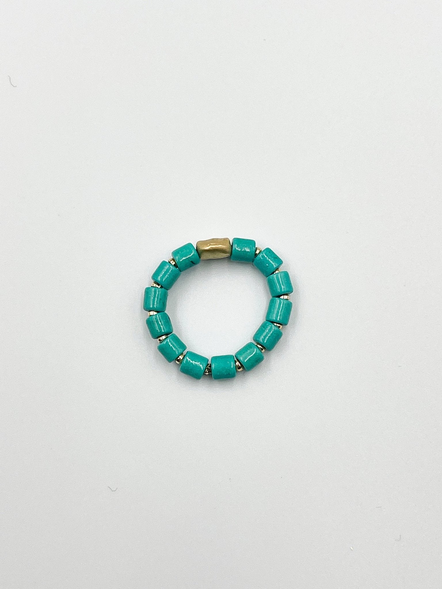 Gold plated 18 karat lab colored stone ring - ELLY