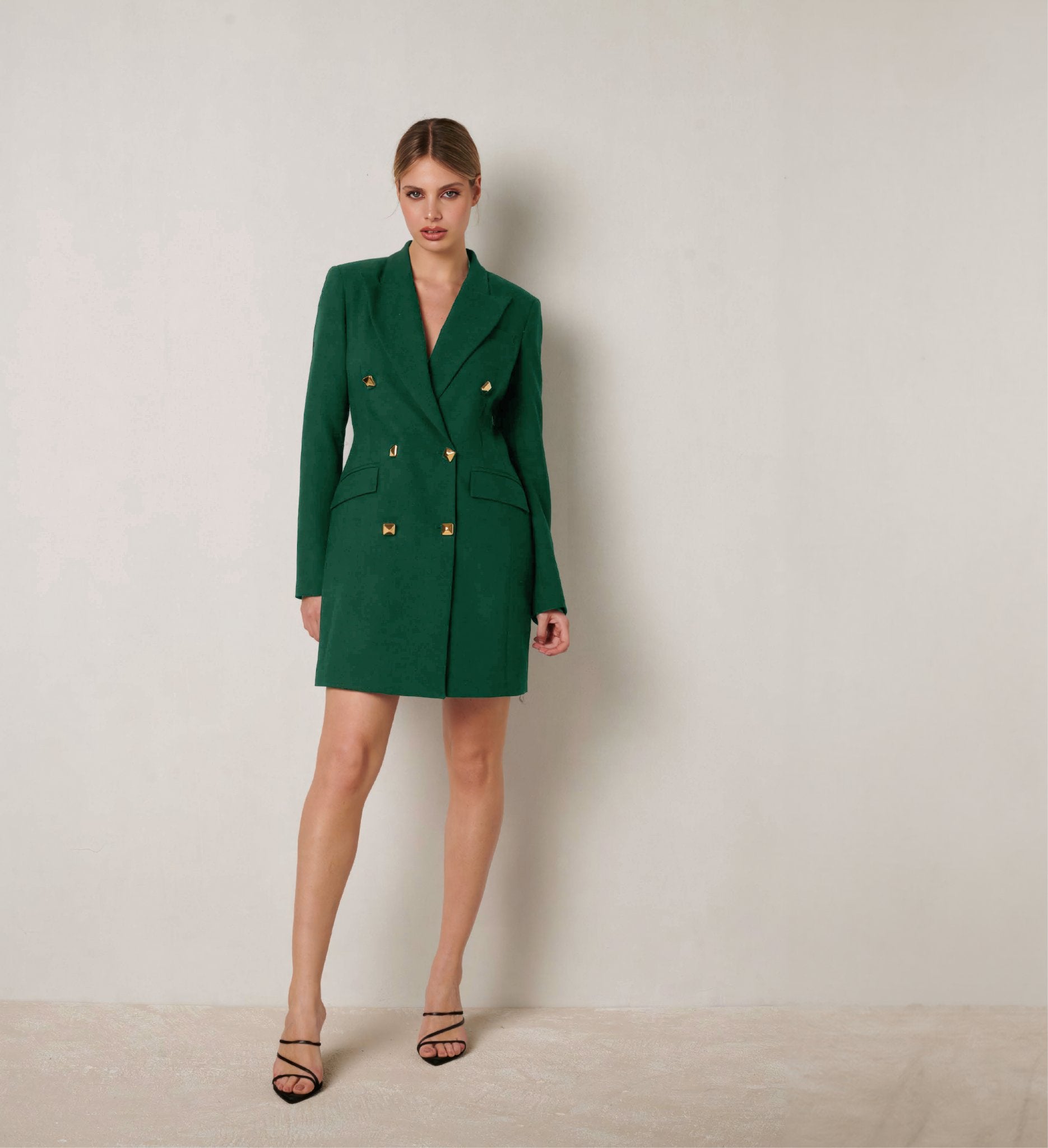 Green Dubetti Style Blazer Dress - ELLY