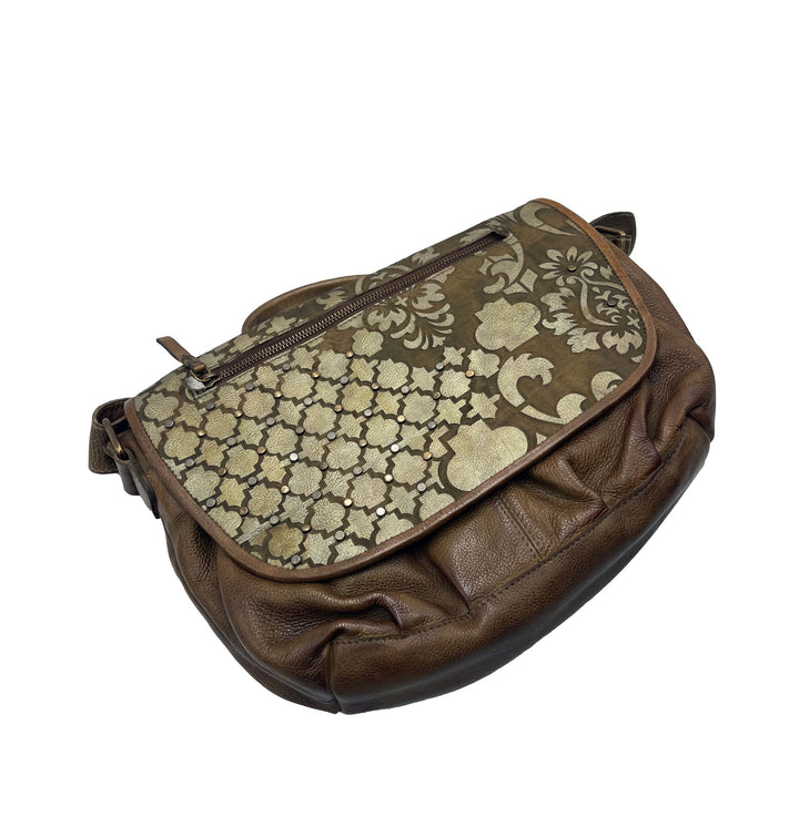 Handmade Crossbody Bag with Woven Leather Design - ELLY