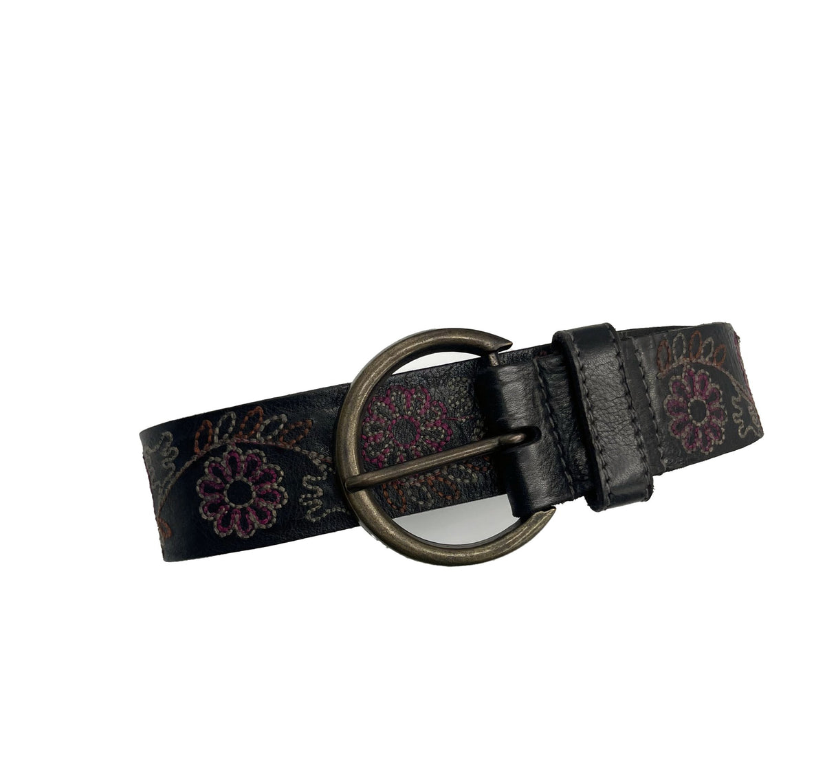 handmade-leather-belt-floral-  display picture 3