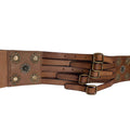 Handmade Leather Belt - Statement Silver Buckles on Buff Tan - ELLY