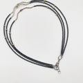 Hematite beads necklace featuring rhodium-coated metal in three elegant colors - ELLY