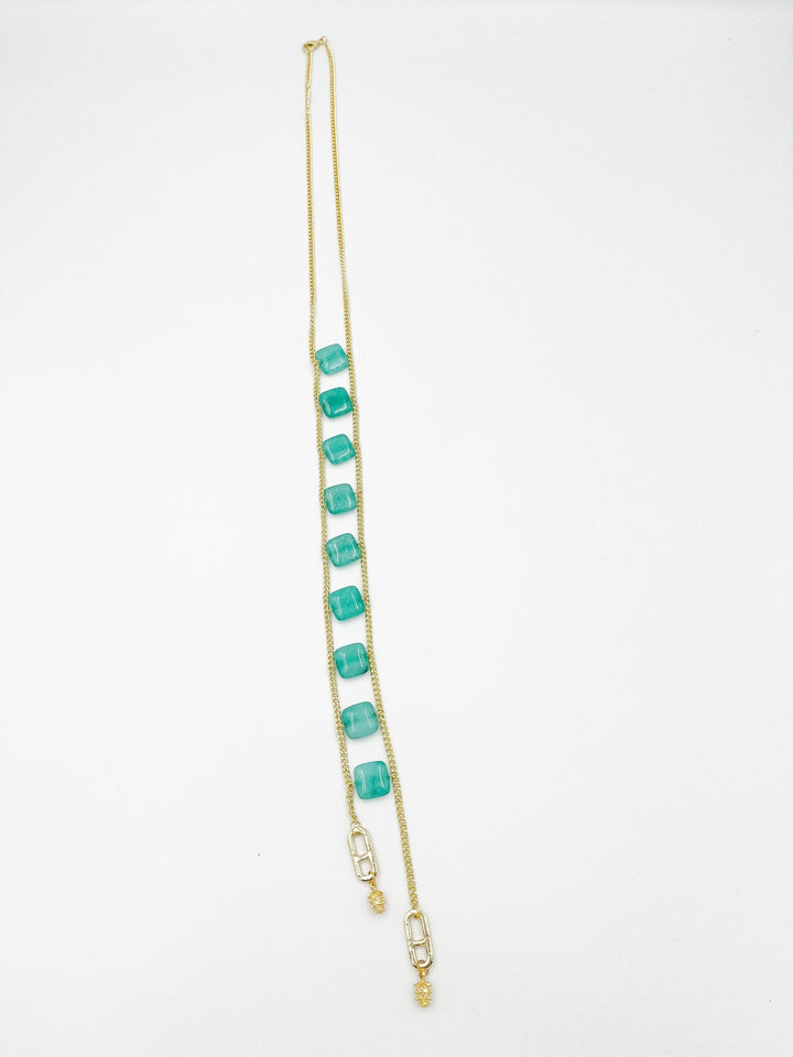 Jade Necklace, gold plated 18 karat - ELLY