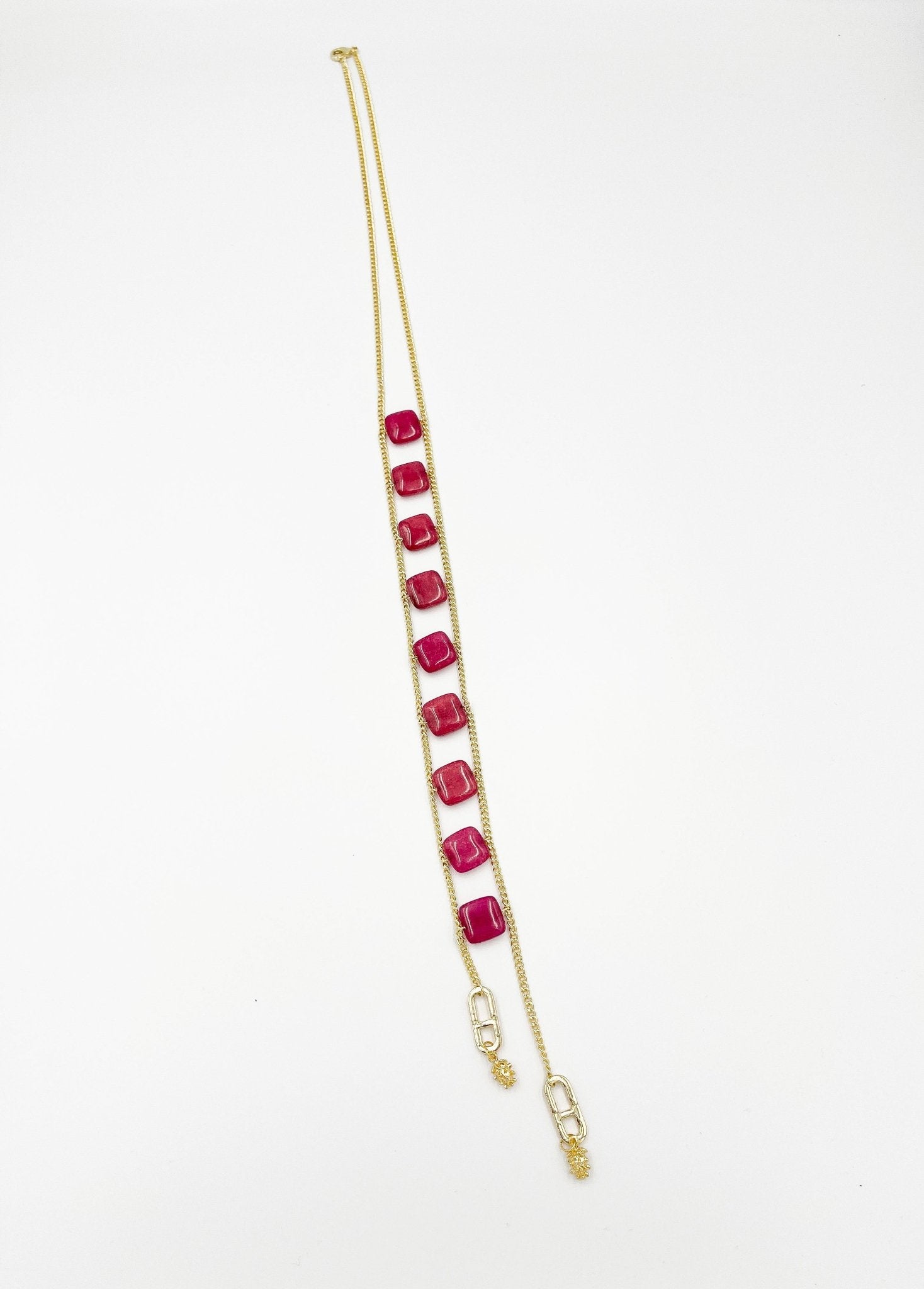 Jade Necklace, gold plated 18 karat - ELLY