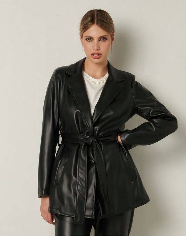 Leather Blazer - ELLY