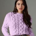 Mauve Short Knit Sweater - ELLY