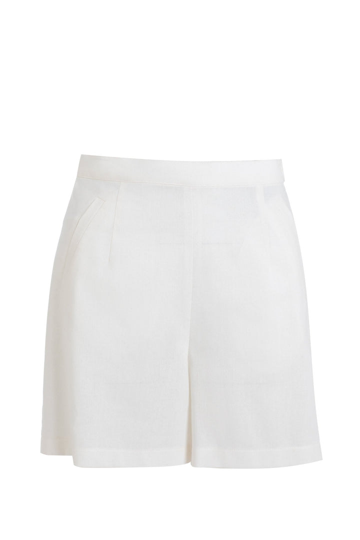 Off White Linen Shorts - ELLY