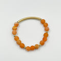 Orange Volcano Stones with 18 Karat Gold Plated Brass Bracelet - ELLY