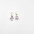 Pearl baroque stone earrings, featuring 18 karat gold plated design and zircon ornaments - ELLY