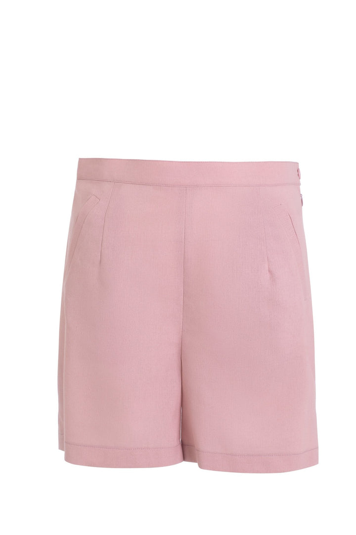 Pink Linen Shorts - ELLY