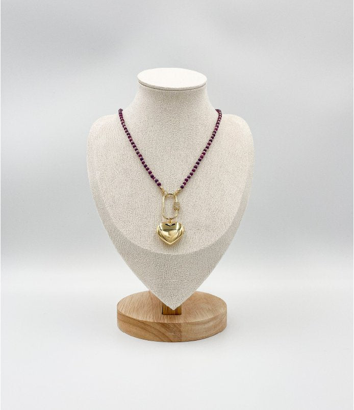 Purple Crystal Ornaments 18K Gold Plated ELLY Necklace - ELLY