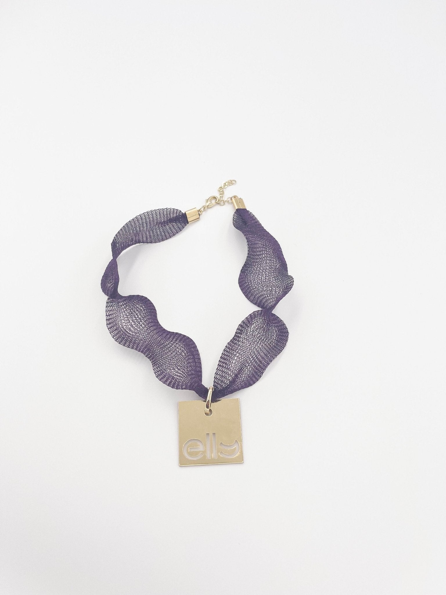 Purple Fil Metallic necklace with 18 Karat gold plated brass chain - ELLY