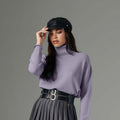 Purple High Neck Sweater - ELLY