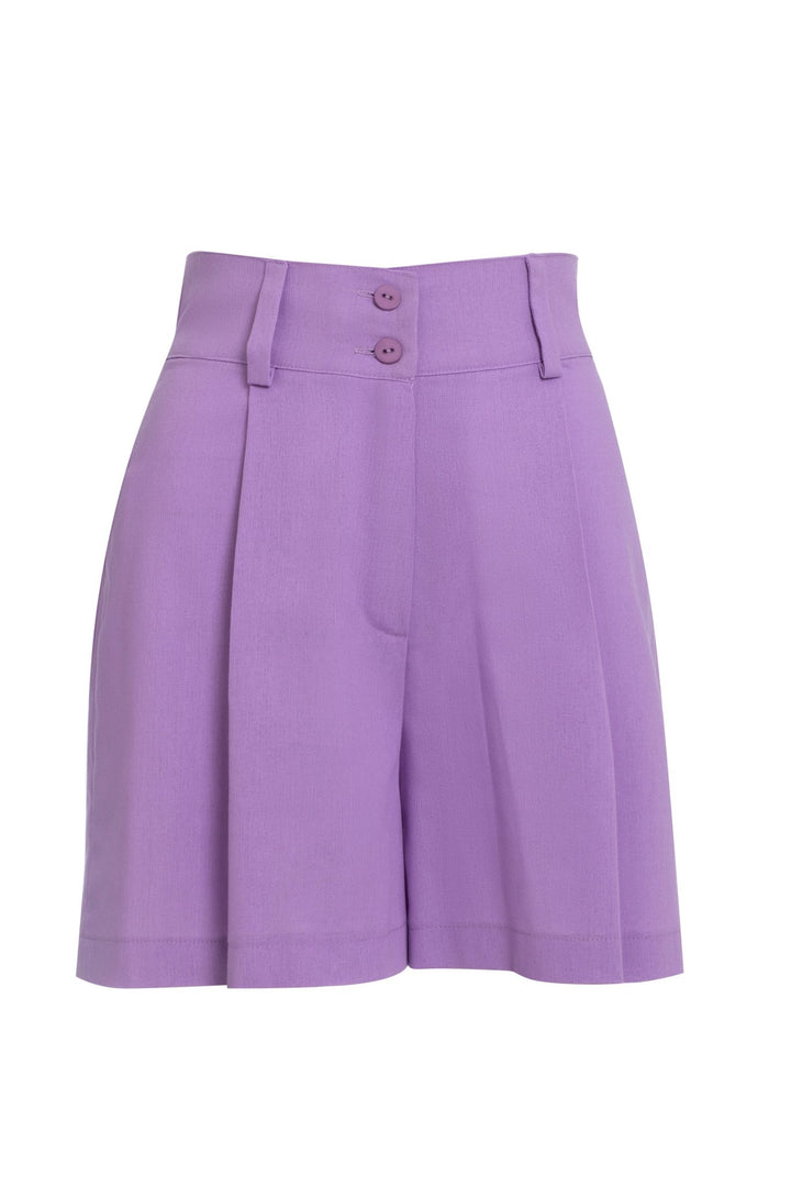 Purple Linen Shorts - ELLY
