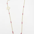 Red Crystal Ornaments 18K Gold Plated ELLY Necklace - ELLY