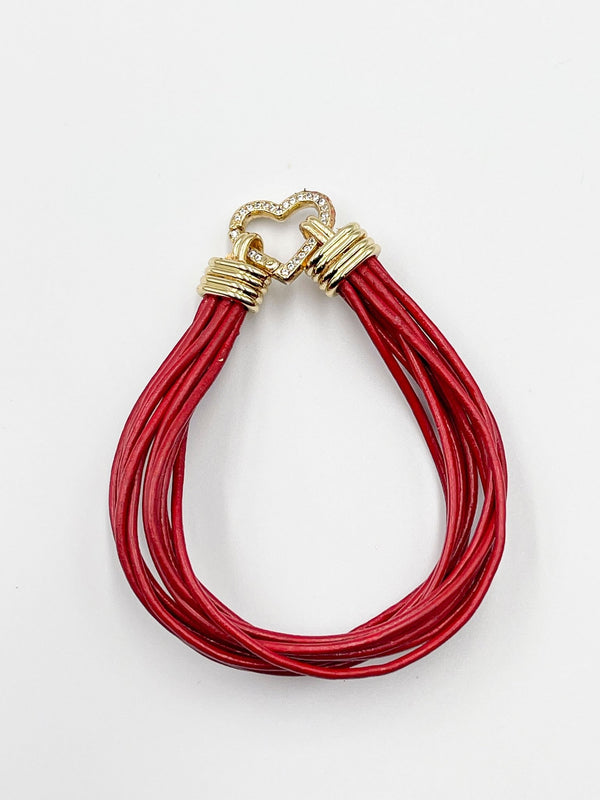 Red Leather Bracelet - ELLY