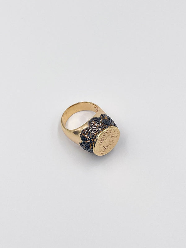 Rhodium-Coated Brass Ring - ELLY