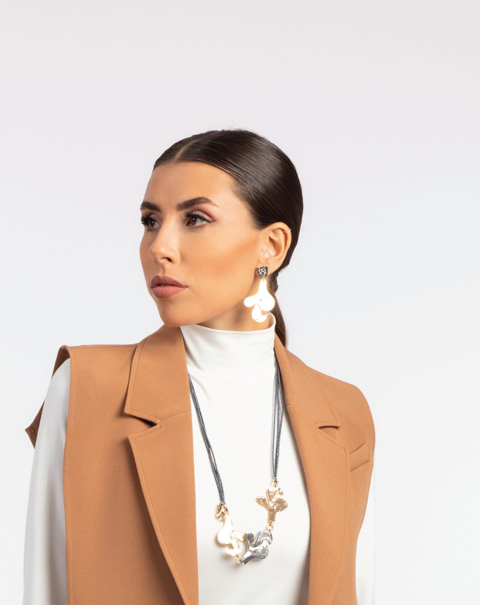 Rhodium Coated Copper Earrings - ELLY