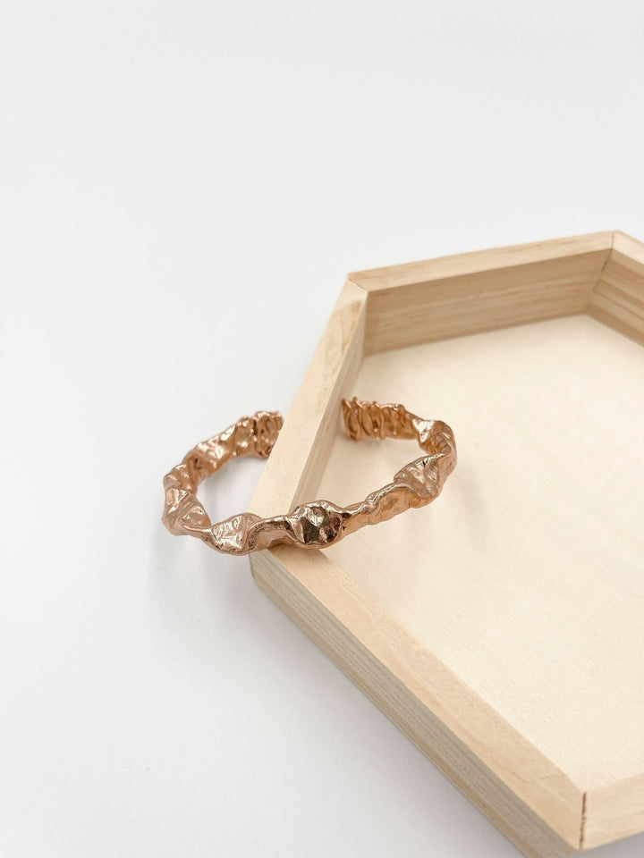 Rose Gold Color Copper bracelet coated in rhodium - ELLY