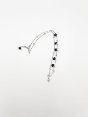 Silver anklet with crystal ornaments - ELLY