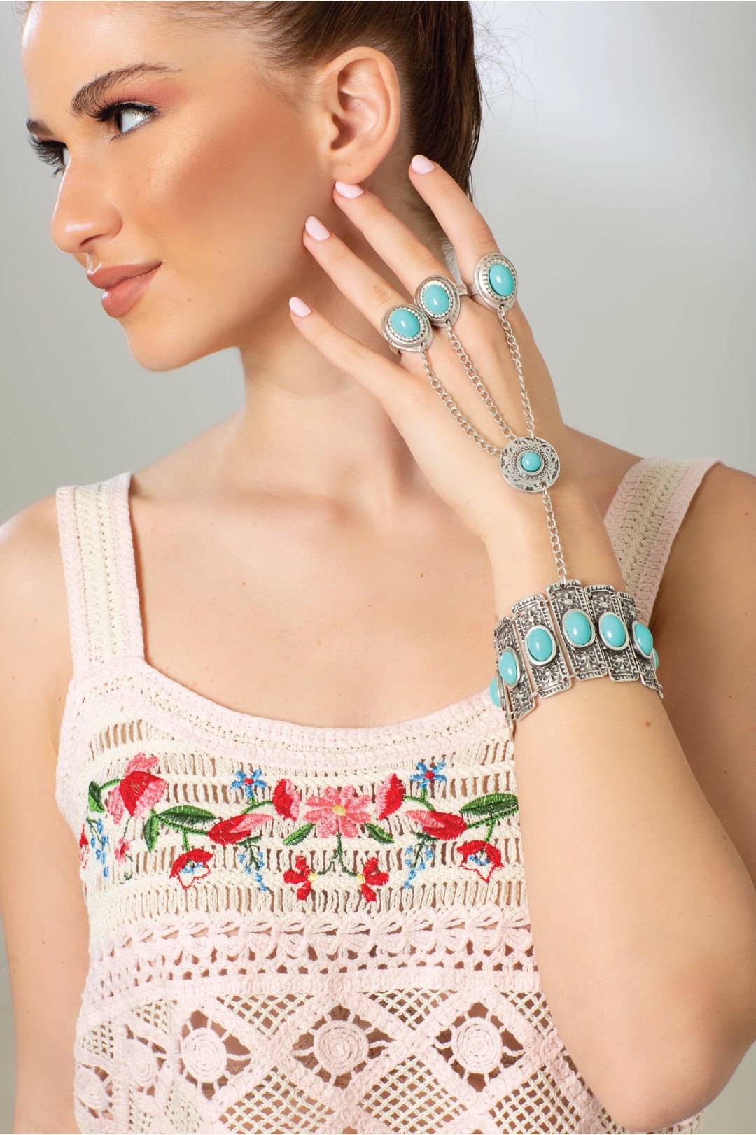 Silver plated brass bracelet - ELLY