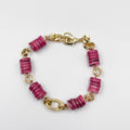 Stunning bracelet, featuring an 18-karat gold-plated chain and gorgeous colored nacre stone - ELLY