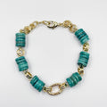 Stunning bracelet, featuring an 18-karat gold-plated chain and gorgeous colored nacre stone - ELLY