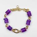 Stunning bracelet, featuring an 18-karat gold-plated chain and gorgeous colored nacre stone - ELLY