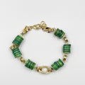 Stunning bracelet, featuring an 18-karat gold-plated chain and gorgeous colored nacre stone - ELLY