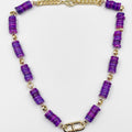 Stunning necklace, featuring an 18-karat gold-plated chain and gorgeous colored nacre stone - ELLY
