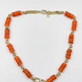 Stunning necklace, featuring an 18-karat gold-plated chain and gorgeous colored nacre stone - ELLY