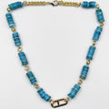 Stunning necklace, featuring an 18-karat gold-plated chain and gorgeous colored nacre stone - ELLY