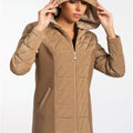 Timeless Beige Capitone Hooded Jacket - ELLY