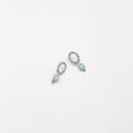 Turquoise silver plated brass earrings - ELLY