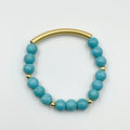 Turquoise Stones with 18 Karat Gold Plated Brass Bracelet - ELLY