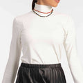 White Classic Style Blouse - ELLY