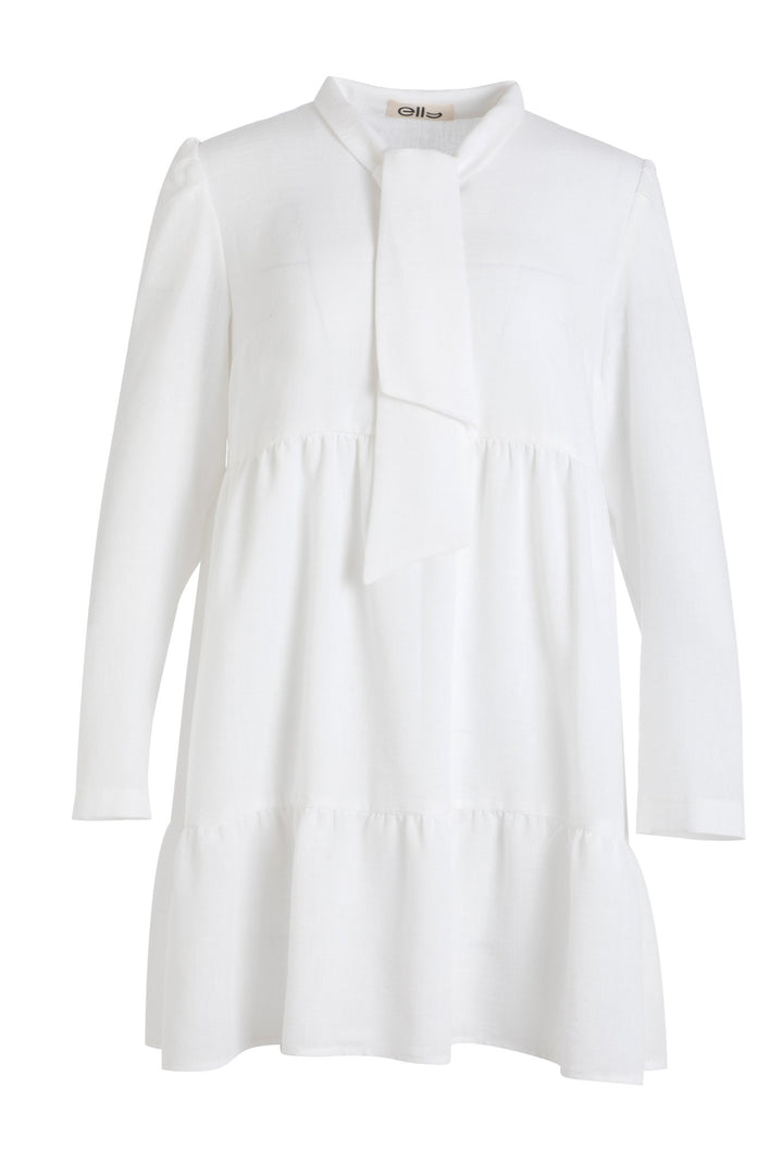 White Linen Dress - ELLY