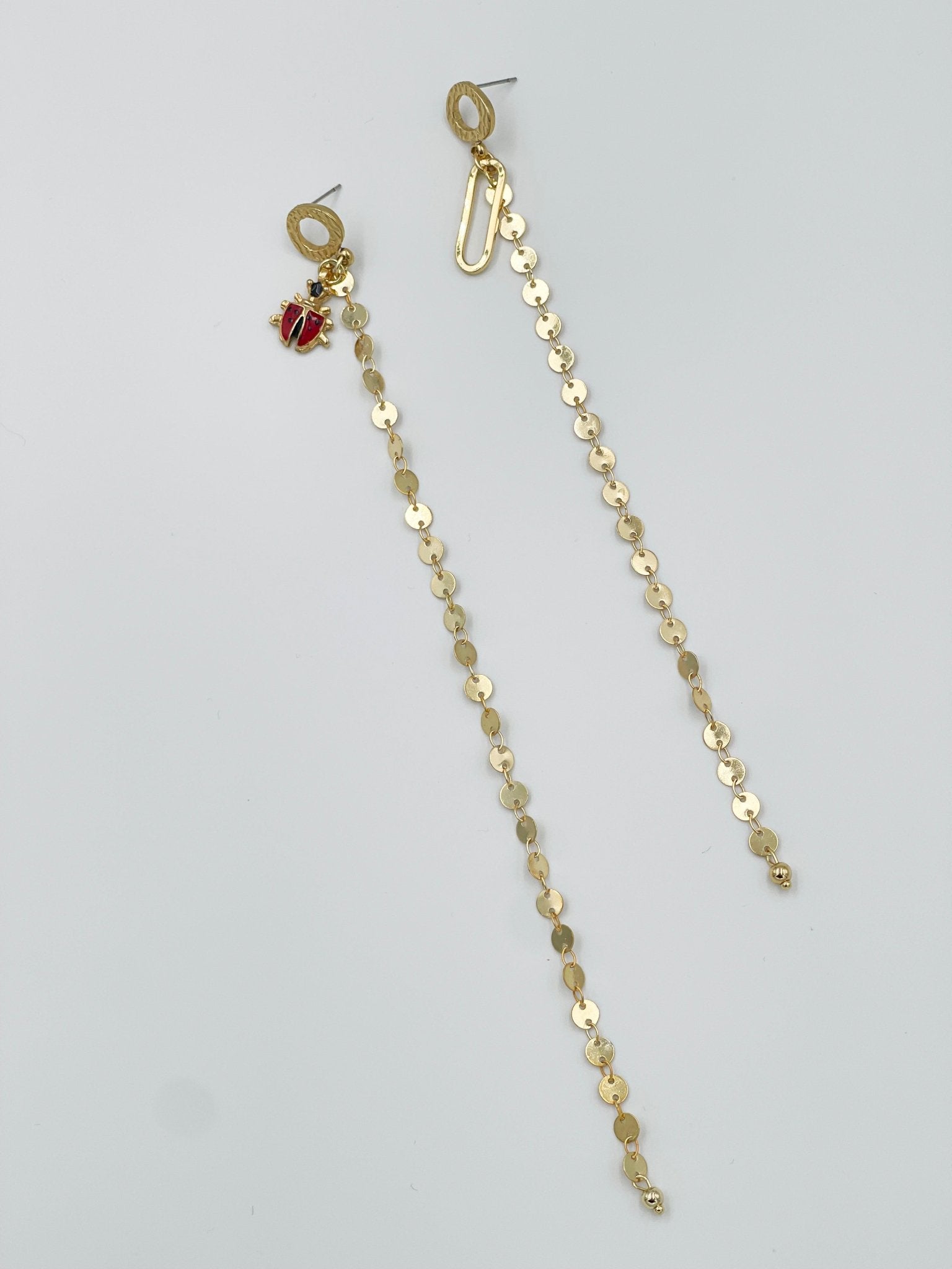 Yellow gold rhodium coated metal earrings with zircon motif - ELLY